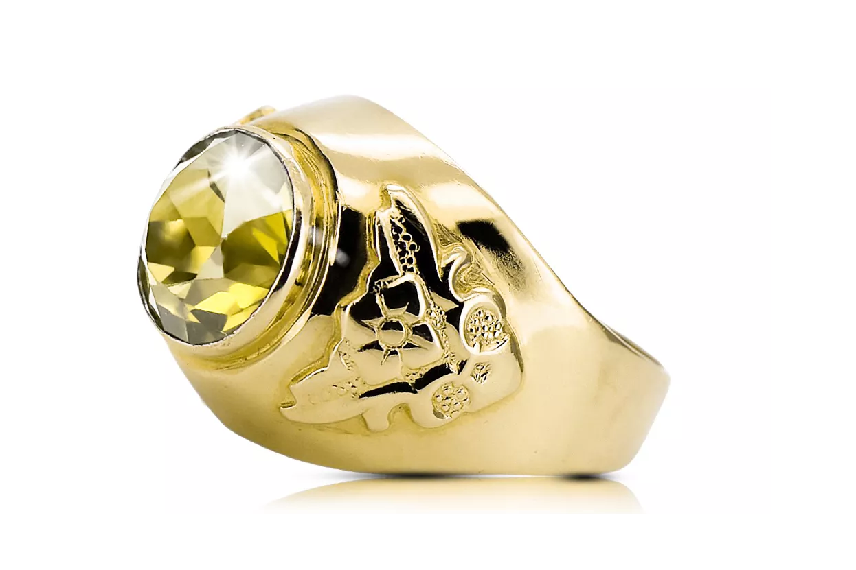 خاتم فينتاج اللون الأصفر 14 كارت من الذهب الأصفر vrc078y